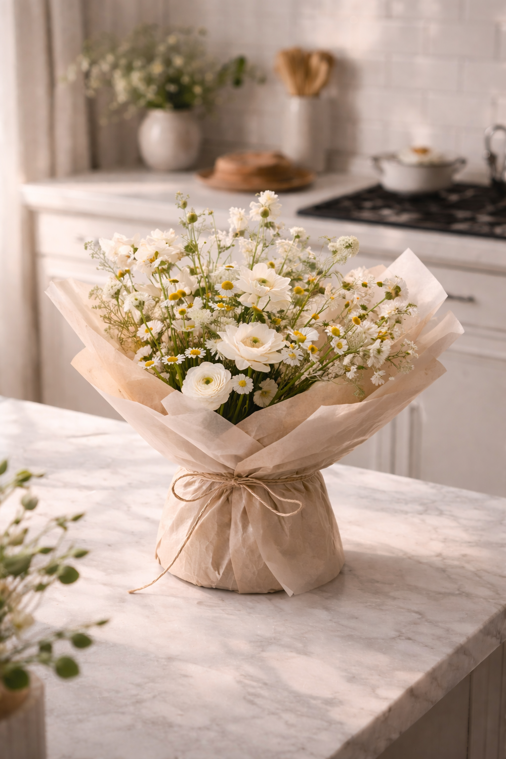white flower bouquet